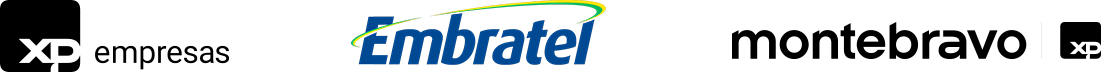 Logos XP Empresas, Embratel e Montebravo